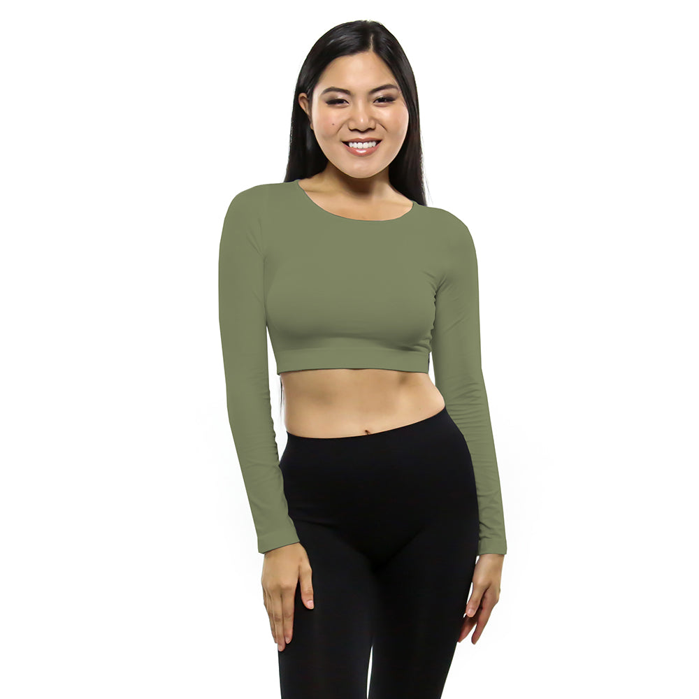 safari long sleeve crop top