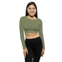 safari long sleeve crop top