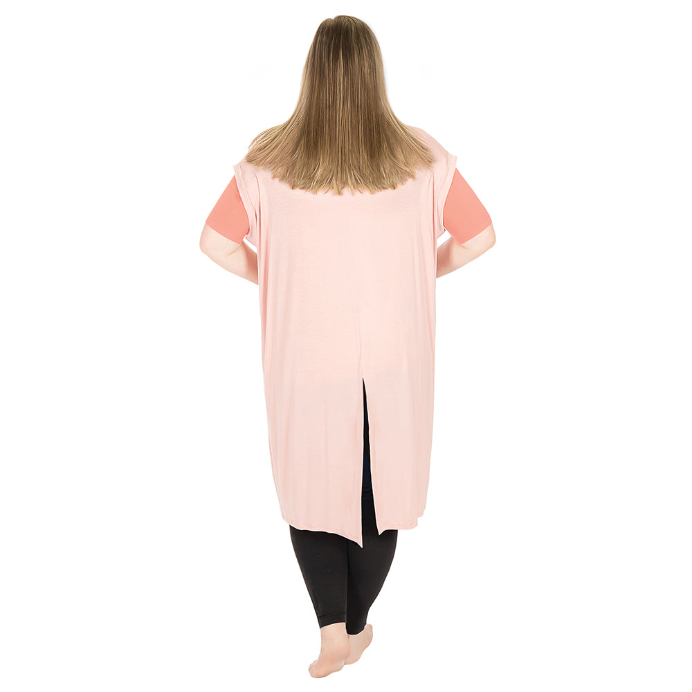 Blush Plus Open Front Vest with Back Slit Back