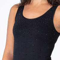 Black Standard Rhinestone Tank Top Zoom