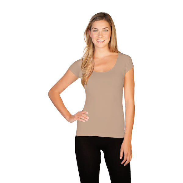 Brown Sugar Cap Sleeve Tee