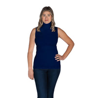 Navy Sleeveless Mock Turtleneck