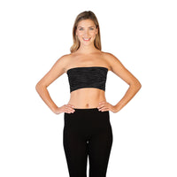 Zebra Charcoal Animal Print Bandeau
