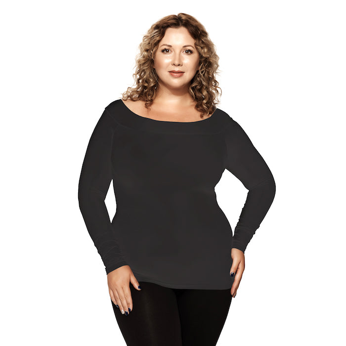 Charcoal Plus Boat Neck Top