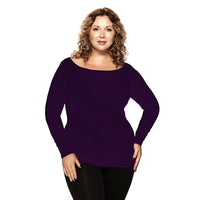 Eggplant Plus Boat Neck Top