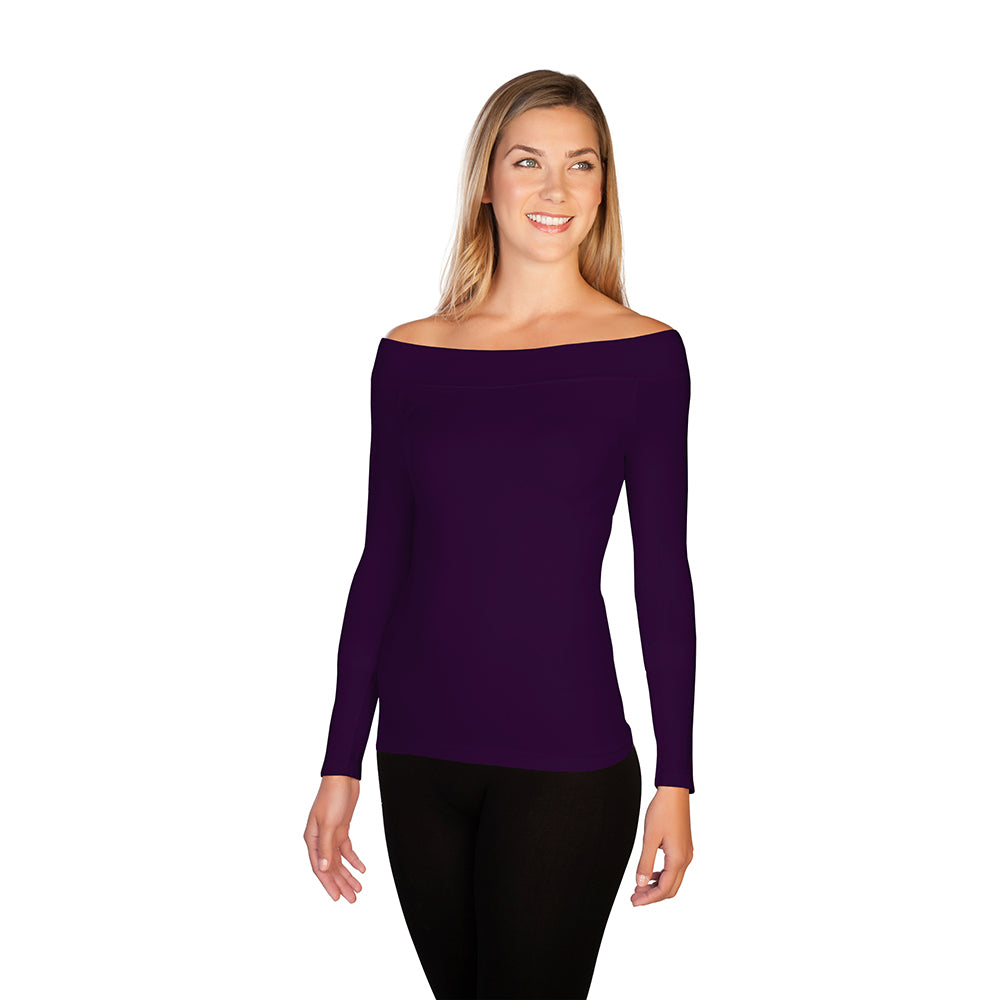 Eggplant Boat Neck Top
