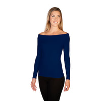 Navy Boat Neck Top