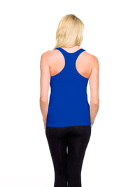 Cobalt Ribbed Racerback Tank Top Back