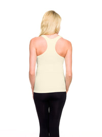 Ivory Ribbed Racerback Tank Top Back