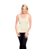 Ivory Ribbed Racerback Tank Top