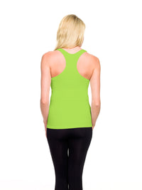 Lime Ribbed Racerback Tank Top Back