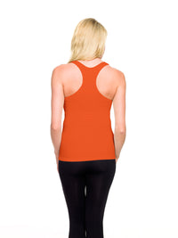 Orange Ribbed Racerback Tank Top Back