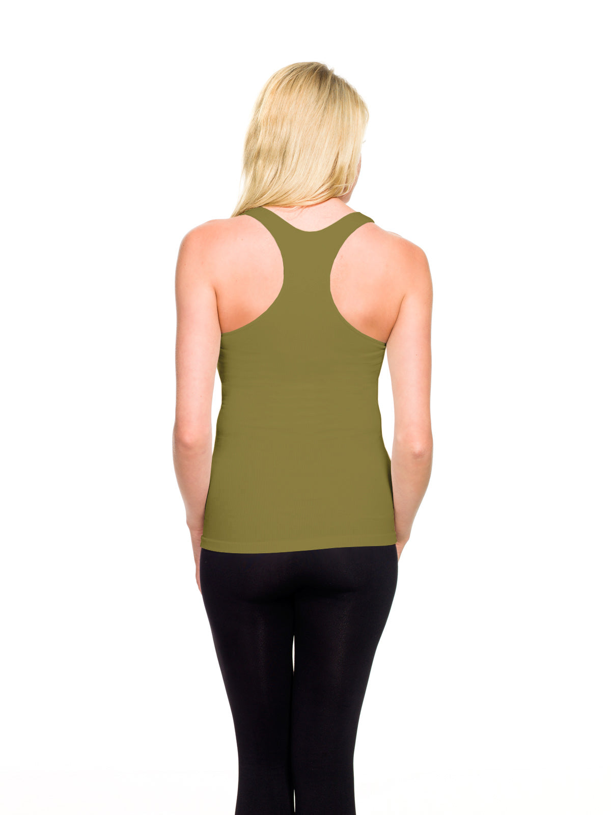 Pea Ribbed Racerback Tank Top Back