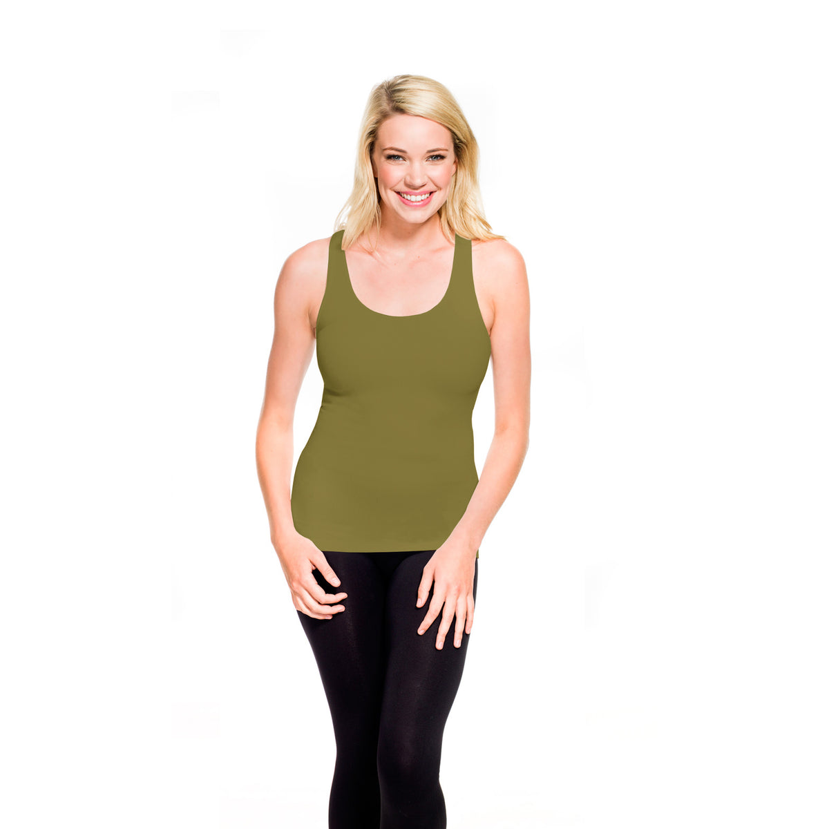Pea Ribbed Racerback Tank Top