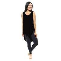 Black Sleeveless High/Low Top