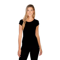 black short sleeve crew neck tee