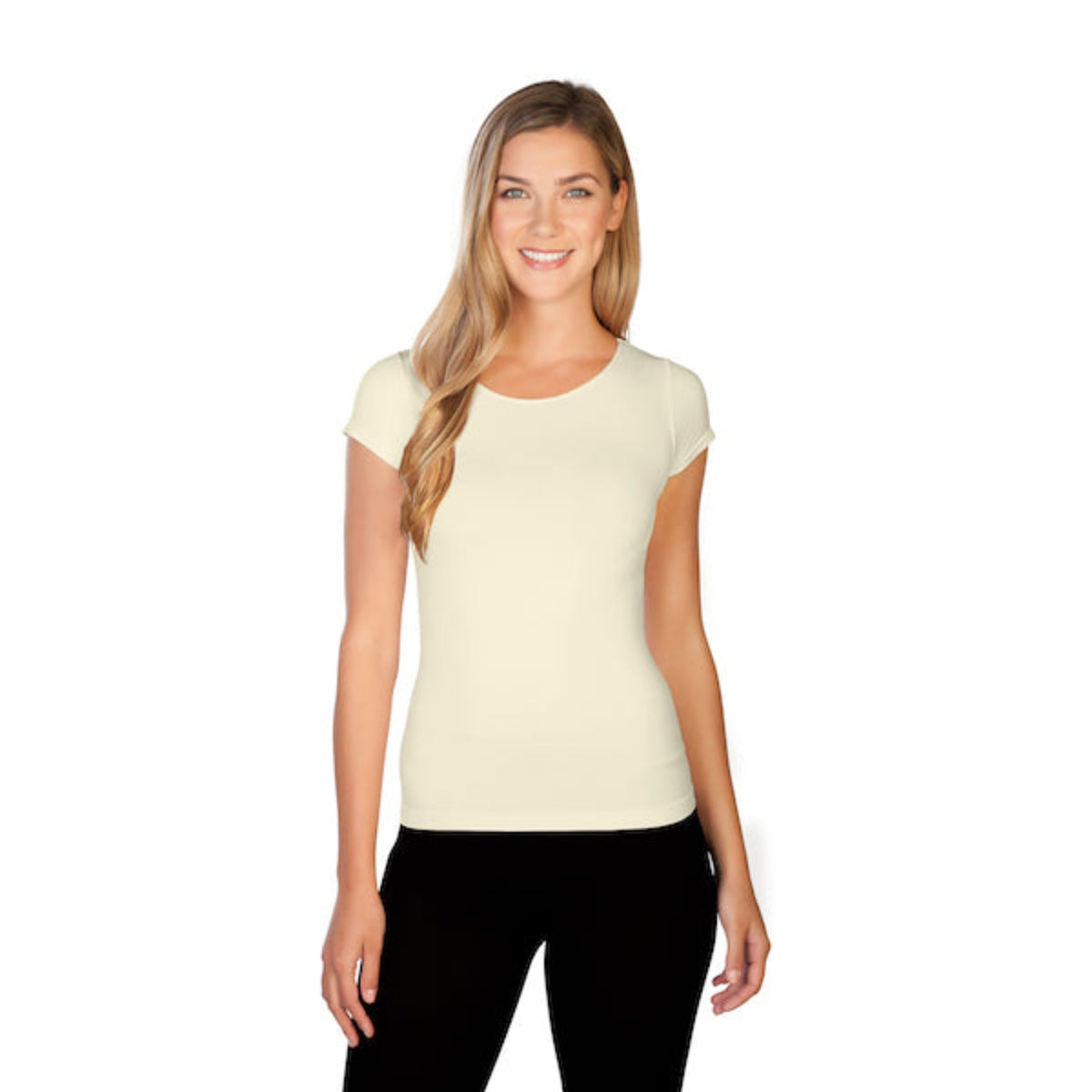 Ivory short sleeve crew neck tee