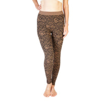Taupe Lace Print Leggings