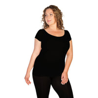 black plus cap sleeved tee