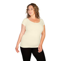 Ivory plus sized cap sleeved tee
