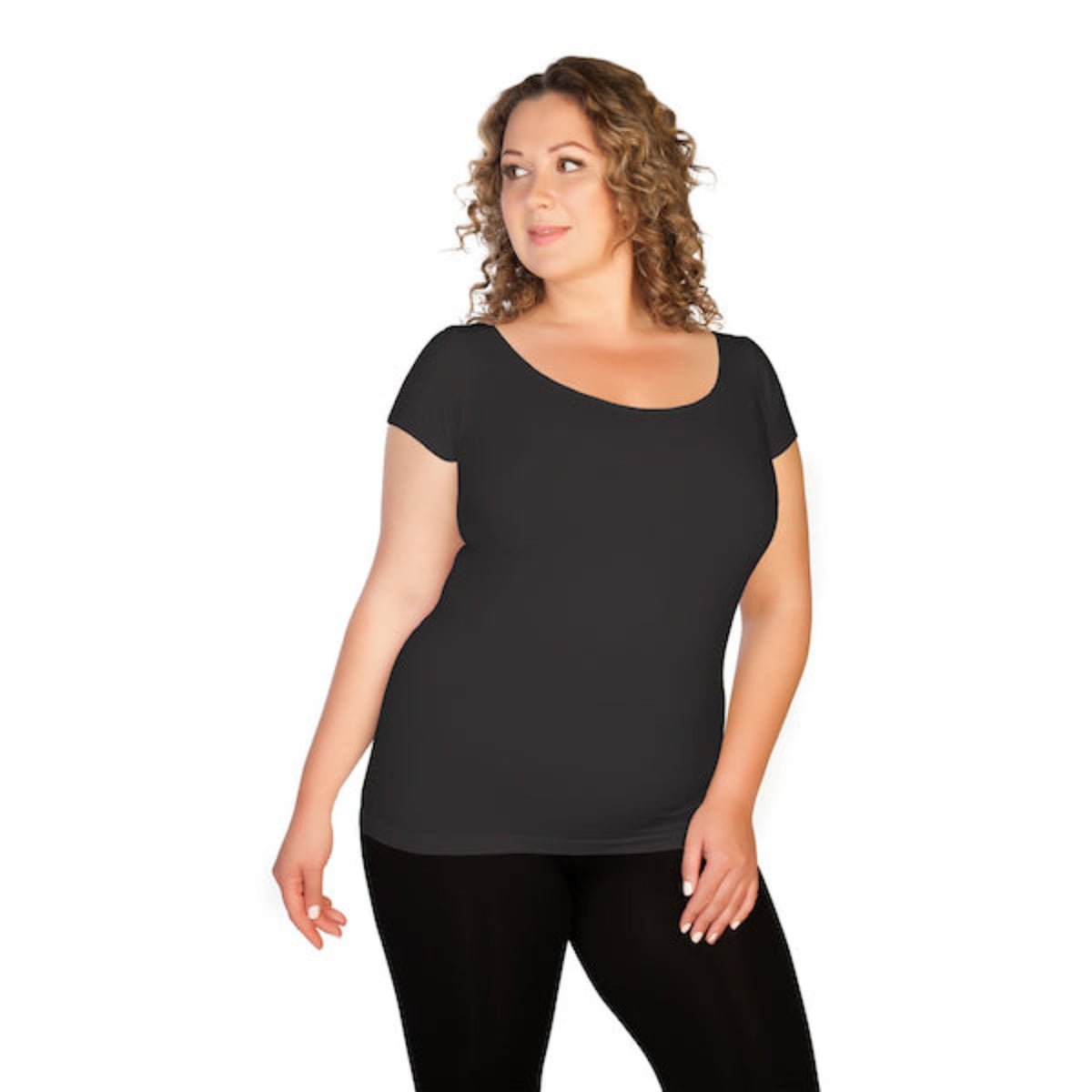 charcoal plus cap sleeved tee