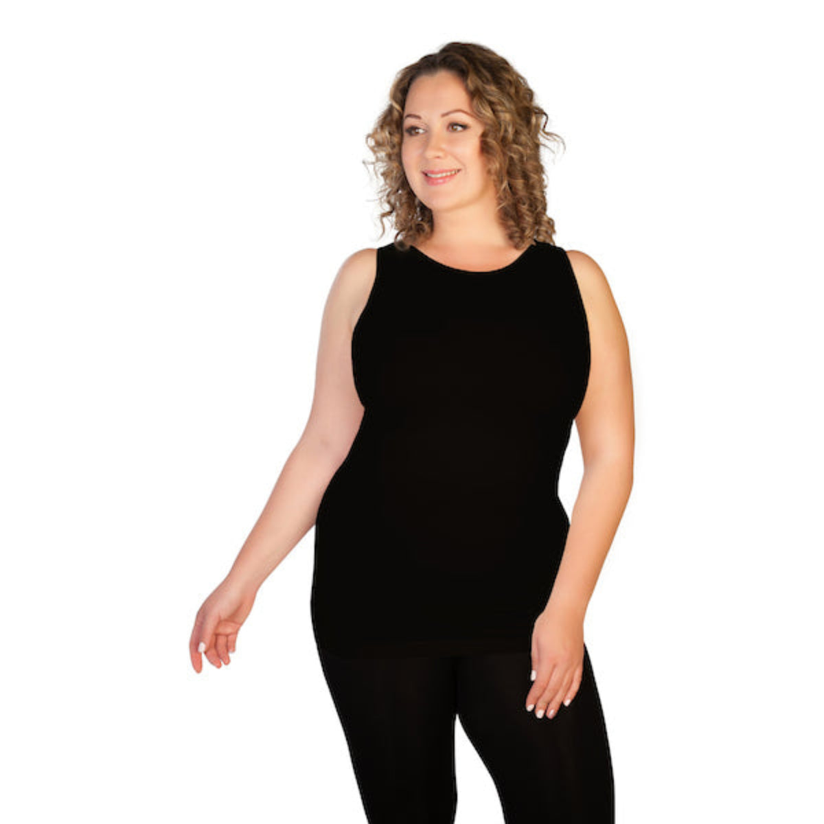 black plus high neck tank top
