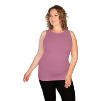 dusty rose plus high neck tank top