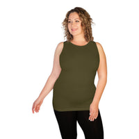 olive plus high neck tank top