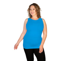 turquoise plus high neck tank top