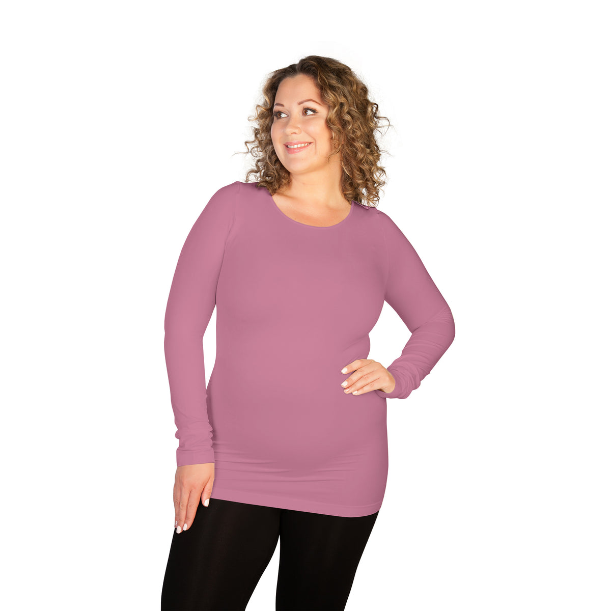 Plus Long Sleeve Crew Neck Tee