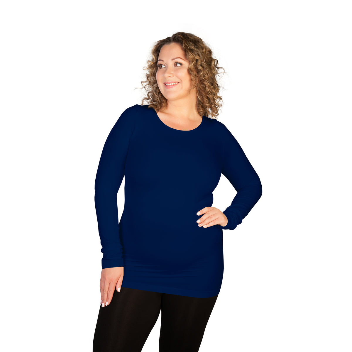 Plus Long Sleeve Crew Neck Tee