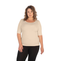 Plus Elbow Length Sleeve Top