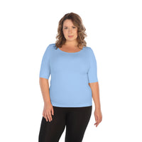 Plus Elbow Length Sleeve Top