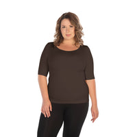Plus Elbow Length Sleeve Top