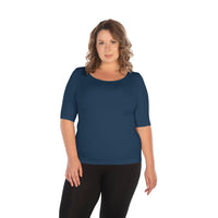 Plus Elbow Length Sleeve Top