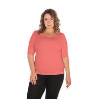 Plus Elbow Length Sleeve Top