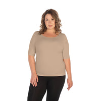 Plus Elbow Length Sleeve Top