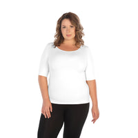 Plus Elbow Length Sleeve Top