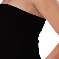 Black Tube Top with Shelf Bra Close Up