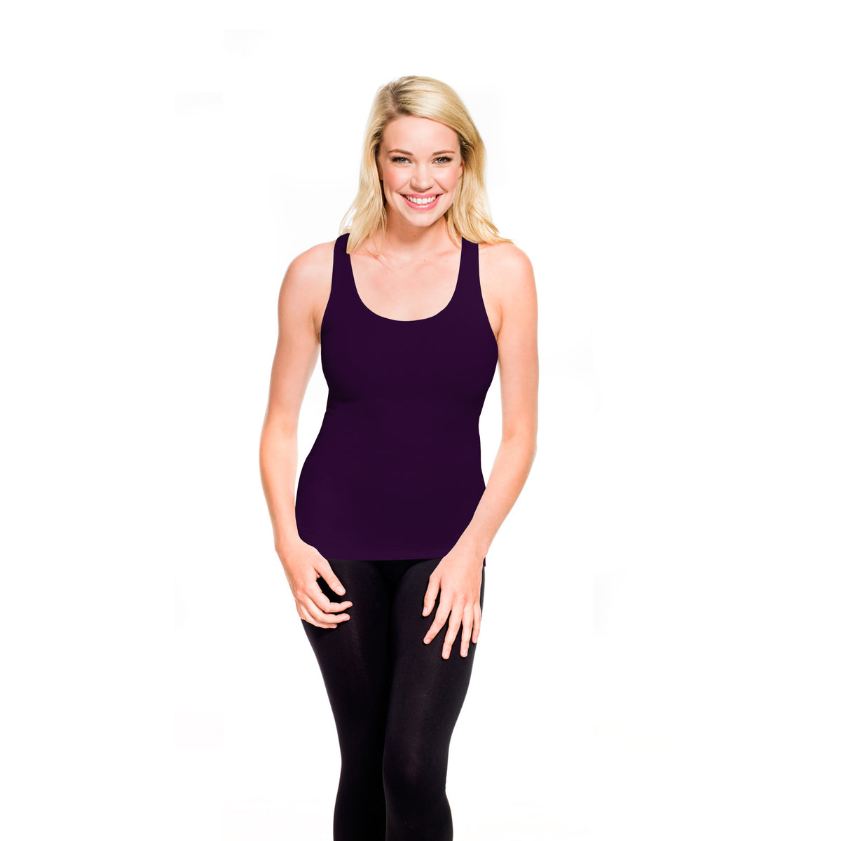 Eggplant Ribbed Racerback Tank Top