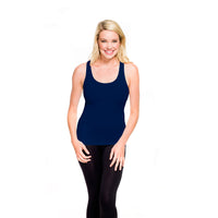 Navy Ribbed Racerback Tank Top