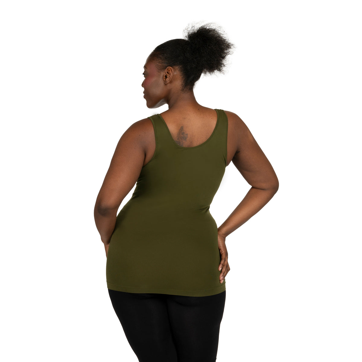 Olive Plus Basic Tank Top Back