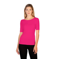 Fuchsia Reversible Scoop Neck Tee