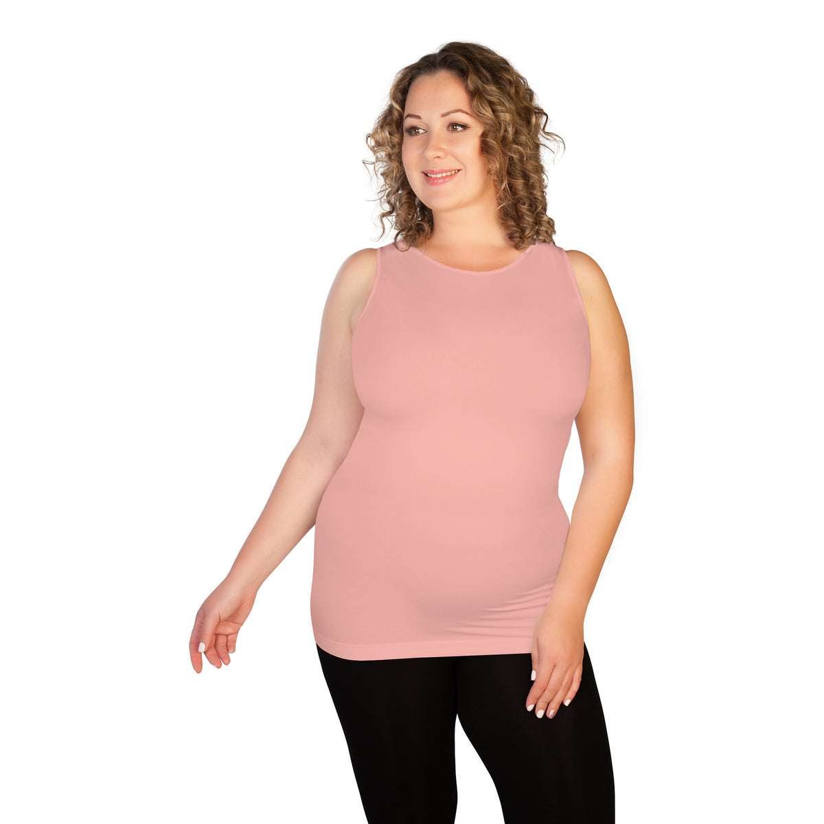 blush plus high neck tank top