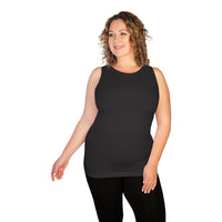 charcoal plus high neck tank top