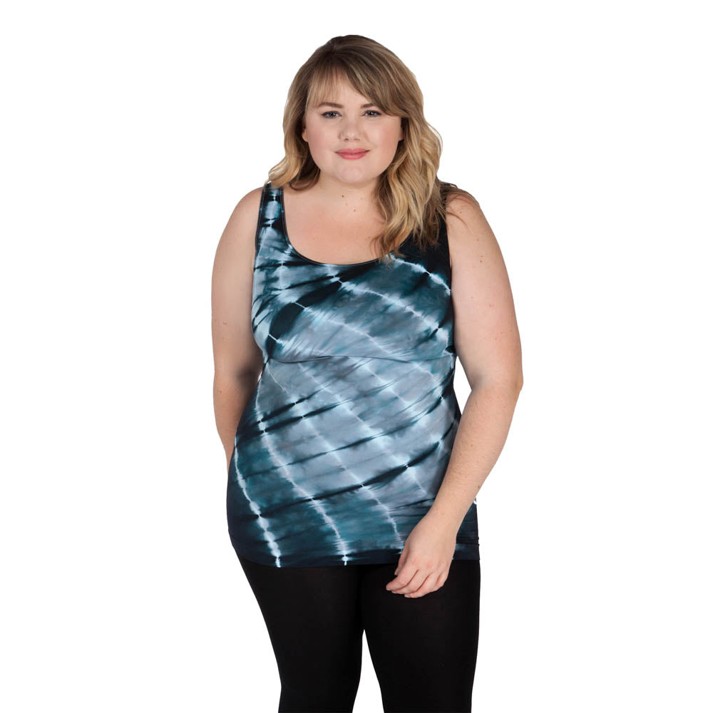 Plus Tie Dye Lines Tank Top