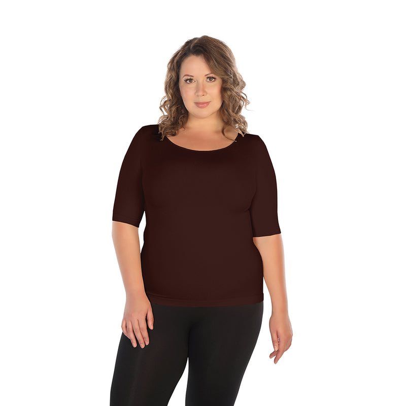 1/2 Sleeve Tee Dark Brown