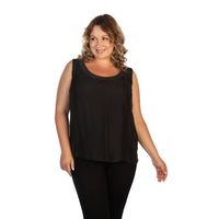 Plus Black Silk Sequin Top