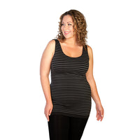 Charcoal Plus Contrasting Stripe Tank Top
