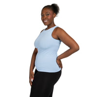 Baby Blue Plus Jewel Neck Ribbed Tank Top Side